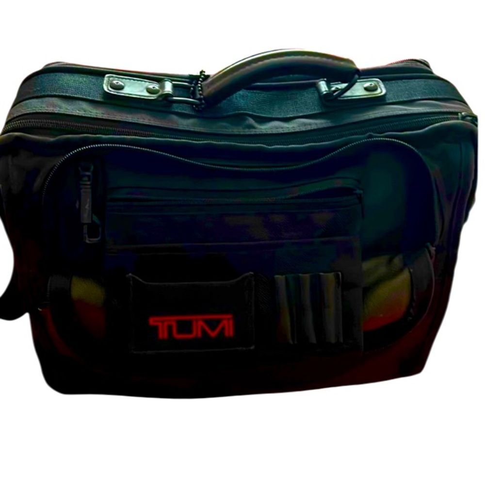 Tumi Black brief case/messenger bag
